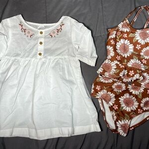 Carter’s Baby Girl Floral Swimsuit Cover Up Set 18M 3-Piece NWOT